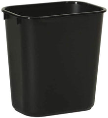 Rubbermaid - 14 Qt Black Rectangle Trash Can - Polyethylene, 12-1/8" High x 11-3/8" Long x 8-1/4" Wide - Best Tool & Supply