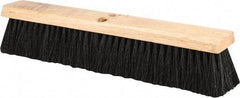 PRO-SOURCE - 18" General Purpose Polypropylene Push Broom - 3" Bristle Length, Wood Block, Threaded Handle Connection, Handle Sold Separately - Best Tool & Supply