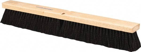 PRO-SOURCE - 24" General Purpose Polypropylene Push Broom - 3" Bristle Length, Wood Block, Threaded Handle Connection, Handle Sold Separately - Best Tool & Supply