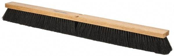 PRO-SOURCE - 36" General Purpose Polypropylene Push Broom - 3" Bristle Length, Wood Block, Threaded Handle Connection, Handle Sold Separately - Best Tool & Supply