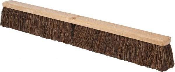 PRO-SOURCE - 36" Heavy Duty Palmyra Push Broom - 4" Bristle Length, Wood Block, Threaded Handle Connection, Handle Sold Separately - Best Tool & Supply