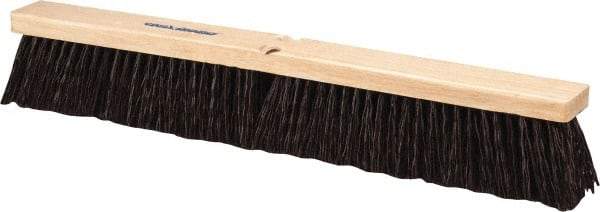 PRO-SOURCE - 24" Heavy Duty Polypropylene Push Broom - 3-1/4" Bristle Length, Wood Block, Threaded Handle Connection, Handle Sold Separately - Best Tool & Supply