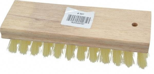 PRO-SOURCE - 1" Bristle Length, Polypropylene Scrub Brush - 7" OAL, Hardwood Block - Best Tool & Supply