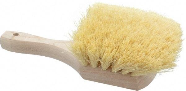 PRO-SOURCE - 2" Bristle Length, Tampico Utility Scrub Brush - 8" OAL, White, Hardwood Block - Best Tool & Supply