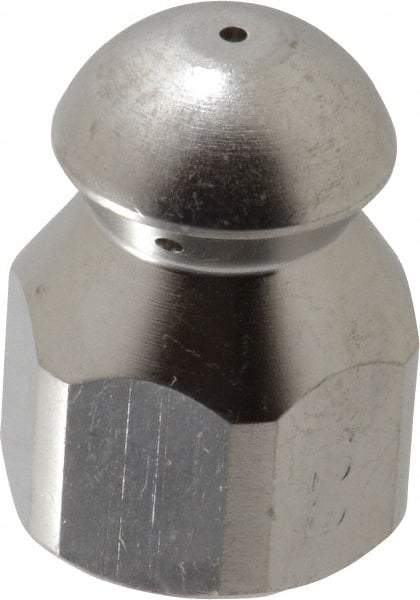 PRO-SOURCE - 4,200 psi Fixed, Stainless Steel, Sewer Pressure Washer Nozzle - 12mm Orifice Diam, 1/4" Thread, FPT, Polished - Best Tool & Supply