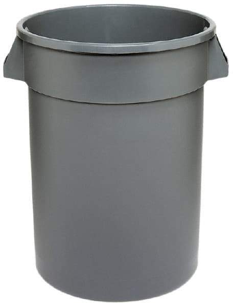 Continental - 32 Gal Gray Round Trash Can - Polyethylene - Best Tool & Supply