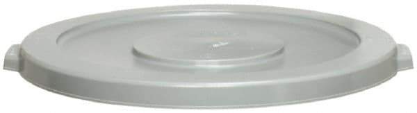 Continental - Round Lid for Use with 32 Gal Round Trash Cans - Gray, Polyethylene, For Huskee Trash Cans - Best Tool & Supply