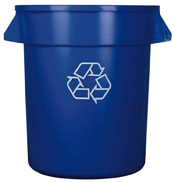 Continental - 20 Gal Blue Round Recycling Container - Polyethylene - Best Tool & Supply