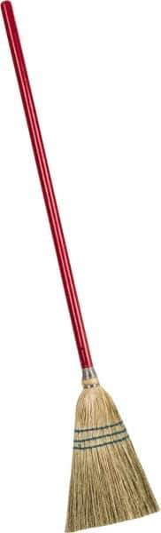 PRO-SOURCE - 38" OAL Corn Bristle Lobby Broom - 26" Handle Length, Wood Handle, 6-1/2" Wide - Best Tool & Supply