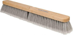 PRO-SOURCE - 24" General Purpose Polypropylene Push Broom - 3" Bristle Length, Wood Block, Threaded Handle Connection, Handle Sold Separately - Best Tool & Supply