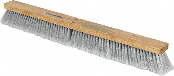 PRO-SOURCE - 30" General Purpose Polypropylene Push Broom - 3" Bristle Length, Wood Block, Threaded Handle Connection, Handle Sold Separately - Best Tool & Supply