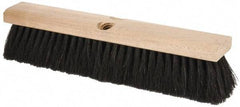 PRO-SOURCE - 14" General Purpose Horsehair Push Broom - 3" Bristle Length, Wood Block, Threaded Handle Connection, Handle Sold Separately - Best Tool & Supply