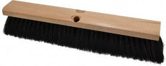 PRO-SOURCE - 16" General Purpose Horsehair Push Broom - 3" Bristle Length, Wood Block, Threaded Handle Connection, Handle Sold Separately - Best Tool & Supply