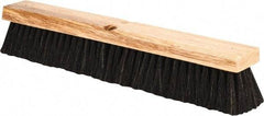 PRO-SOURCE - 18" General Purpose Horsehair Push Broom - 3" Bristle Length, Wood Block, Threaded Handle Connection, Handle Sold Separately - Best Tool & Supply