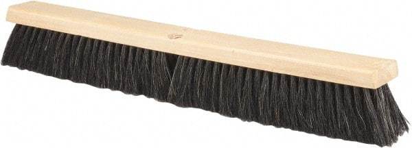 PRO-SOURCE - 24" General Purpose Horsehair Push Broom - 3" Bristle Length, Wood Block, Threaded Handle Connection, Handle Sold Separately - Best Tool & Supply