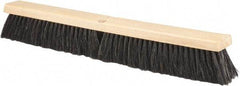 PRO-SOURCE - 24" General Purpose Horsehair Push Broom - 3" Bristle Length, Wood Block, Threaded Handle Connection, Handle Sold Separately - Best Tool & Supply