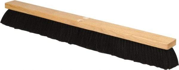 PRO-SOURCE - 30" General Purpose Horsehair Push Broom - 3" Bristle Length, Wood Block, Threaded Handle Connection, Handle Sold Separately - Best Tool & Supply