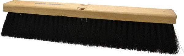 PRO-SOURCE - 18" General Purpose Horsehair Blend Push Broom - 3" Bristle Length, Wood Block, Threaded Handle Connection, Handle Sold Separately - Best Tool & Supply