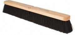 PRO-SOURCE - 24" General Purpose Horsehair Blend Push Broom - 3" Bristle Length, Wood Block, Threaded Handle Connection, Handle Sold Separately - Best Tool & Supply