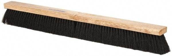 PRO-SOURCE - 30" General Purpose Horsehair Blend Push Broom - 3" Bristle Length, Wood Block, Threaded Handle Connection, Handle Sold Separately - Best Tool & Supply