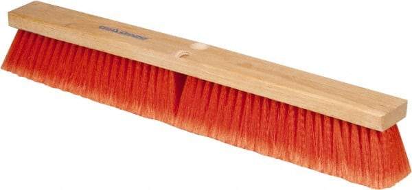 PRO-SOURCE - 24" General Purpose Polypropylene Push Broom - 3" Bristle Length, Wood Block, Threaded Handle Connection, Handle Sold Separately - Best Tool & Supply