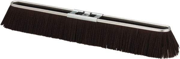 PRO-SOURCE - 24" Rough Surface Polypropylene Push Broom - 3" Bristle Length, Metal Block, Bolt-On Handle Connection - Best Tool & Supply