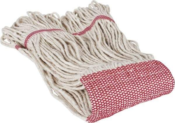 PRO-SOURCE - 5" Red Head Band, Medium Cotton Loop End Mop Head - 4 Ply, Clamp Jaw Connection, Use for General Purpose - Best Tool & Supply