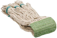 PRO-SOURCE - 5" Green Head Band, Large Cotton Loop End Mop Head - 4 Ply, Clamp Jaw Connection, Use for Finishing - Best Tool & Supply