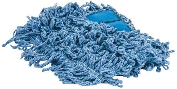 PRO-SOURCE - 24" Long x 5" Wide Yarn Blend Dust Mop Head - Snap-On, Blue, Looped Head - Best Tool & Supply