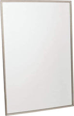 Made in USA - 24 Inch Wide x 36 Inch High, Theft Resistant Rectangular Glass Washroom Mirror - Stainless Steel Frame - Best Tool & Supply