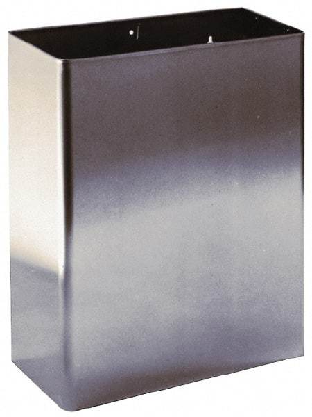 Made in USA - 7 Gal Rectangle Paper Towel Waste Receptacle - Stainless Steel, 17.0000" High x 6-1/2" Wide - Best Tool & Supply