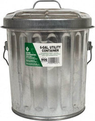 PRO-SOURCE - Galvanized Metal Pail with Lid - Galvanized Metal, 12-1/8" High - Best Tool & Supply