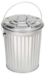 PRO-SOURCE - Galvanized Metal Pail with Lid - Galvanized Metal, 15-5/16" High - Best Tool & Supply