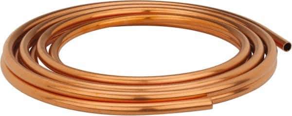 Mueller Industries - 20' Long, 1/2" OD x 3/8" ID, Copper Seamless Tube - 0.035" Wall Thickness, 0.198 Ft/Lb - Best Tool & Supply