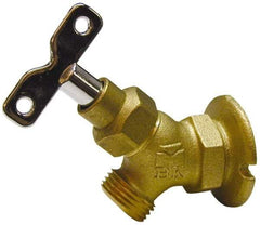 B&K Mueller - 3/4" Pipe, Brass Coated Brass Sillcock with Lockshield - Loosekey Handle, FNPT x GHT End Connections, 150 psi WOG Rating - Best Tool & Supply