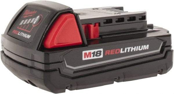 Milwaukee Tool - 18 Volt Lithium-Ion Power Tool Battery - 1.5 Ahr Capacity, 3/4 hr Charge Time, Series M18 RED - Best Tool & Supply