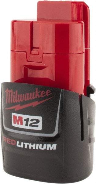 Milwaukee Tool - 12 Volt Lithium-Ion Power Tool Battery - 1.5 Ahr Capacity, 1 hr Charge Time, Series M12 RED - Best Tool & Supply