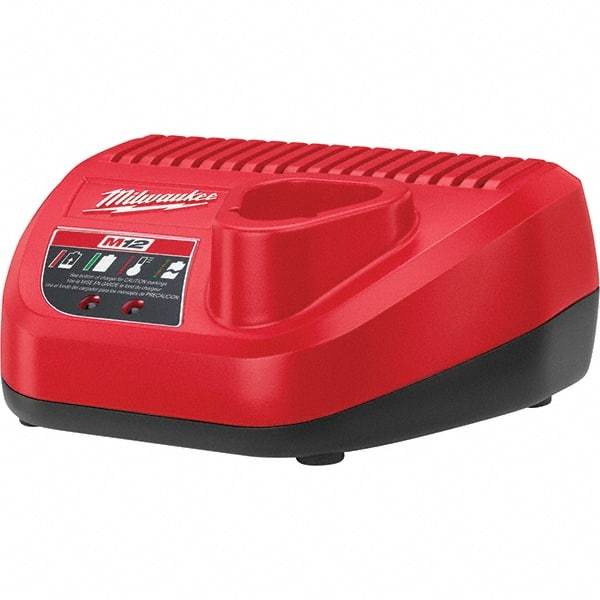 Milwaukee Tool - 12 Volt, 1 Battery Lithium-Ion Power Tool Charger - 1 hr (Lithium-Ion) & 30 min (Red Lithium) to Charge, AC Wall Outlet Power Source - Best Tool & Supply