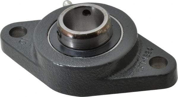 Browning - 1" ID, 4-7/8" OAL x 2-3/4" OAH 2-Bolt Flange Air Handling - 1,651 Lb Static Cap, 2,801 Lb Dyn Cap, 3-57/64" Btw Mnt Hole Ctrs, Cast Iron - Best Tool & Supply