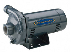 Berkeley - ODP Motor, 115/230 Volt, 1 Phase, 3/4 HP, Cast Iron Straight Pump - 1-1/4 Inch Inlet, 1 Inch Outlet, 100 Max Head psi, Brass Impeller - Best Tool & Supply