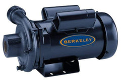 Berkeley - TEFC Motor, 230 Volt, 1 Phase, 2-1/2 HP, Cast Iron Straight Pump - 2 Inch Inlet, 1-1/2 Inch Outlet, 142 Max Head psi, Brass Impeller - Best Tool & Supply