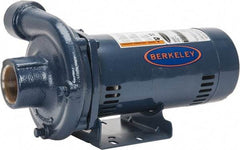 Berkeley - TEFC Motor, 208-230/460 Volt, 3 Phase, 2-1/2 HP, Cast Iron Straight Pump - 2 Inch Inlet, 1-1/2 Inch Outlet, 142 Max Head psi, Brass Impeller - Best Tool & Supply