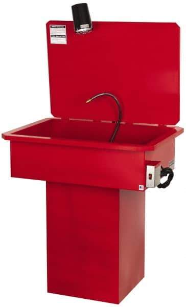 Build-All - Base Mount Solvent-Based Parts Washer - 35 Gal Max Operating Capacity, Steel Tank, 120 Input Volts - Best Tool & Supply