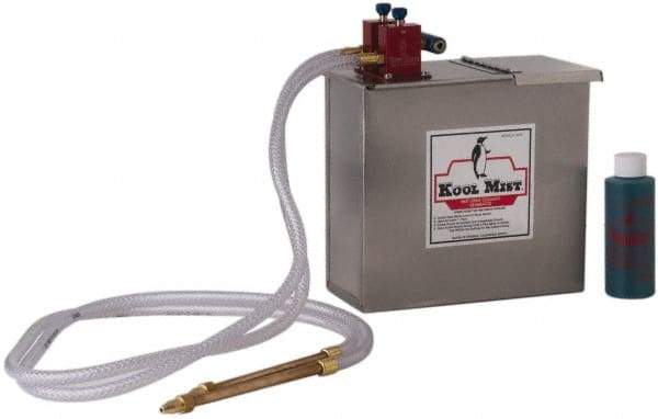 Kool Mist - 2 Outlet, 1 Gal Tank Capacity, Stainless Steel Tank Mist Coolant System - 4' Coolant Line Length, 6" Hose Length, 5/16" Nozzle Diam - Best Tool & Supply