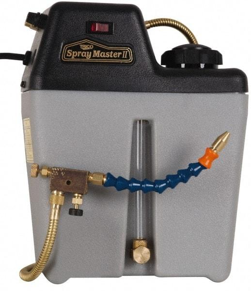 Trico - 1 Outlet, 1 Gallon Tank Capacity, High Density Polyethylene Tank Mist Coolant System - 10" Tank/Unit Length x 5-1/4" Tank/Unit Width x 12-1/4" Tank/Unit Height, 50 to 100 psi, 5' Coolant Line Length, 7" Hose Length - Best Tool & Supply