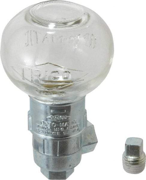 Trico - 1 Outlet, Glass Bowl, 2.5 Ounce Constant-Level Oil Reservoir - 1/4 NPT Outlet, 2-1/2" Diam x 4-1/4" High - Best Tool & Supply