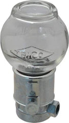 Trico - 1 Outlet, Glass Bowl, 8 Ounce Constant-Level Oil Reservoir - 1/4 NPT Outlet, 3-3/16" Diam x 6-11/16" High - Best Tool & Supply