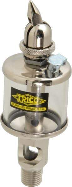 Trico - 1 Outlet, Glass Bowl, 1 Ounce Manual-Adjustable Oil Reservoir - 1/4 NPT Outlet, 1-5/8" Diam x 5-11/16" High - Best Tool & Supply