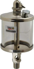 Trico - 1 Outlet, Glass Bowl, 5 Ounce Manual-Adjustable Oil Reservoir - 1/4 NPT Outlet, 2-5/8" Diam x 6-1/16" High - Best Tool & Supply