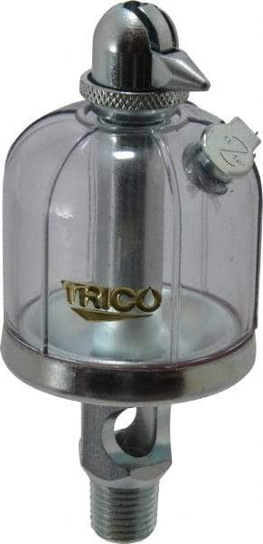 Trico - 1 Outlet, Acrylic Bowl, 2 Ounce Manual-Adjustable Oil Reservoir - 1/4 NPT Outlet, 1-15/16" Diam x 4-1/2" High - Best Tool & Supply